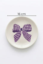 Lilac Bloom 4’lü Handmade Seramik Tatlı Tabağı 16 cm Lila Çiçek Desenli Pasta Kahvaltı Sunum Tabak Seti Şık - Görsel 5