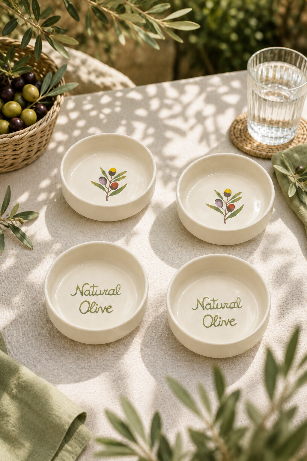 Olea 4 Parça 13 Cm Seramik Çerezlik & Sosluk Kase Kahvaltılık Sunumluk - Sofralya