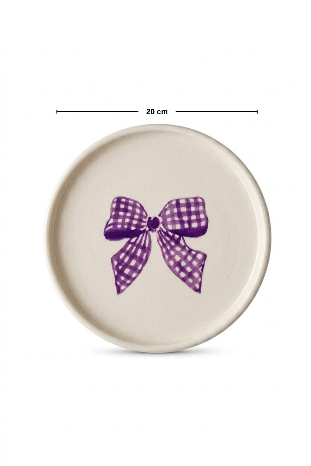 Lilac Bloom 6’lı Handmade Seramik Pasta Tabağı 20 cm Lila Desenli 6 Kişilik Tatlı Sunum Servis Tabak Seti - Görsel 4