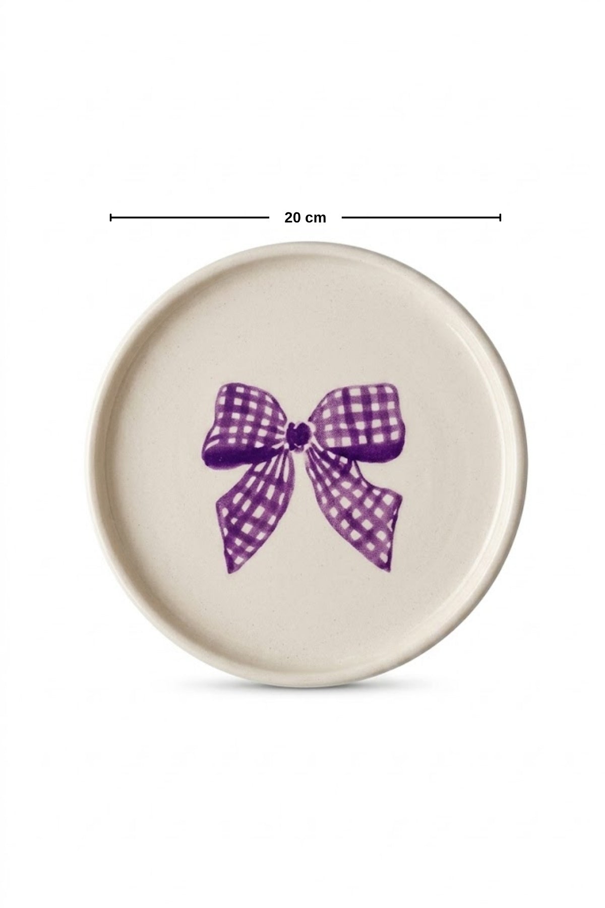 Lilac Bloom 6’lı Handmade Seramik Pasta Tabağı 20 cm Lila Desenli 6 Kişilik Tatlı Sunum Servis Tabak Seti - Görsel 4