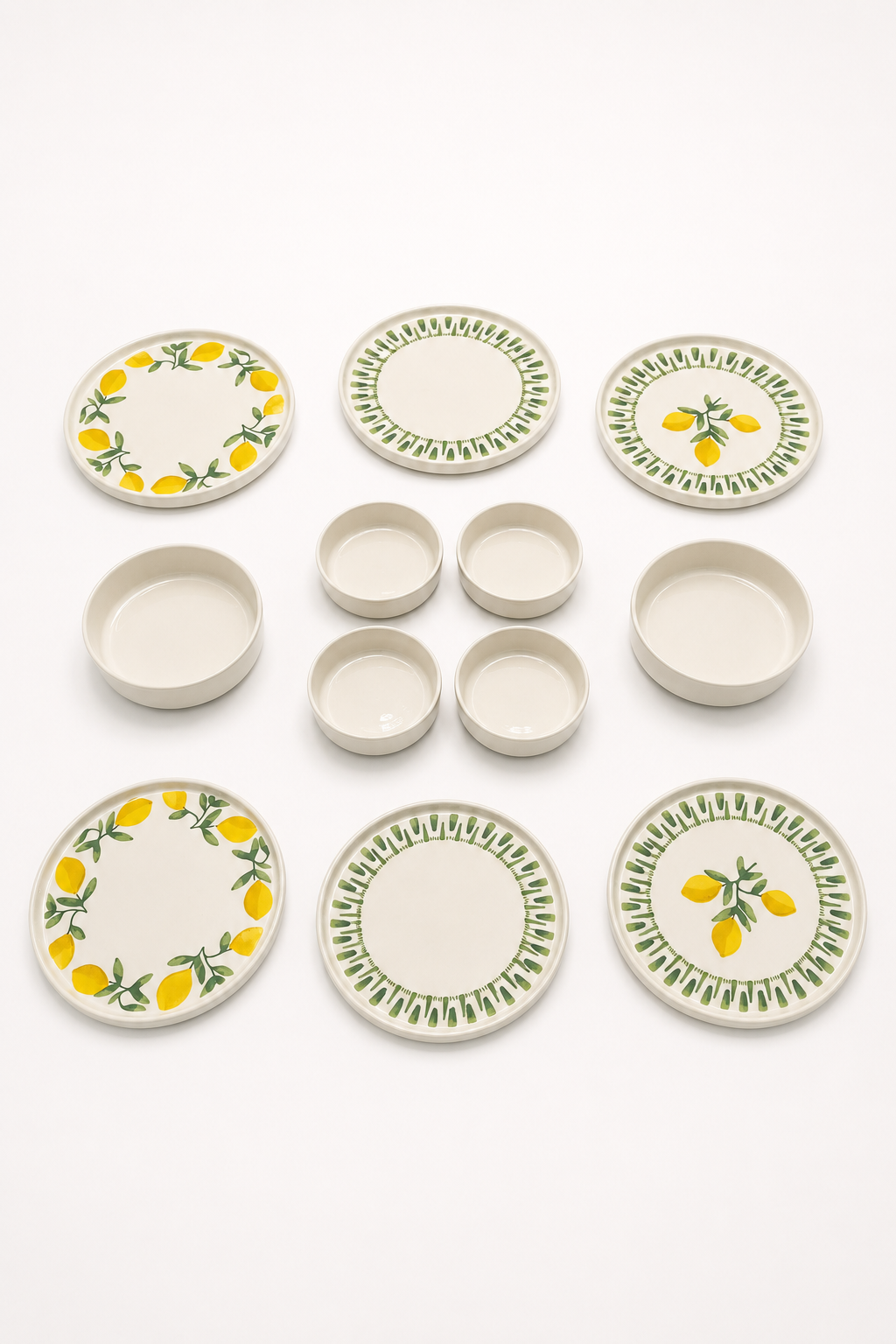 Riviera Green 12 Parça 6 Kişilik Handmade Stackable Seramik Tabak Seti Premium Sunum & Kahvaltı Takımı - Görsel 3
