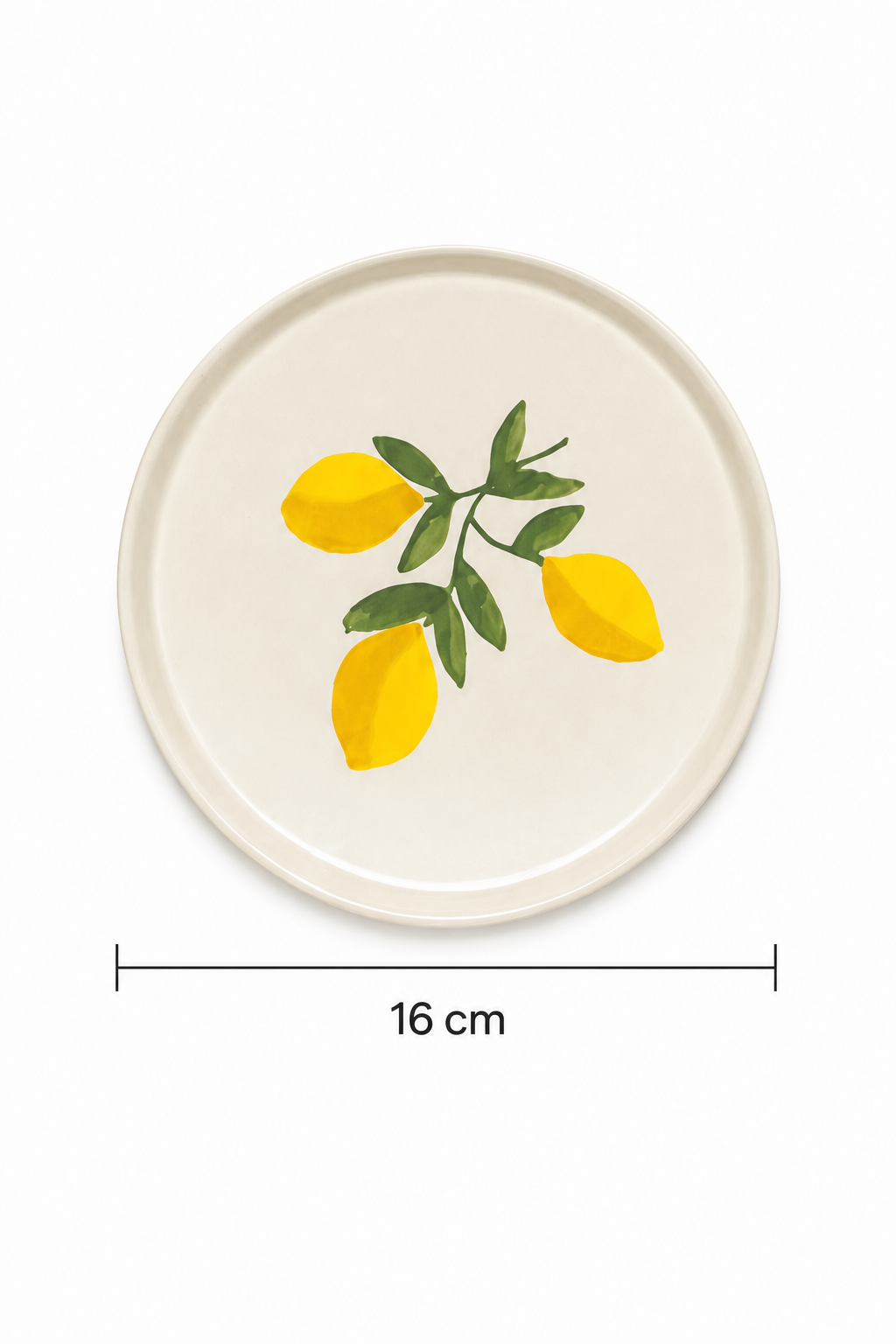 Sorrento 6 Adet 16 cm Seramik Tatlı Tabağı Seti Akdeniz Esintili Limon Desenli Pasta ve Sunum Tabağı - Görsel 3