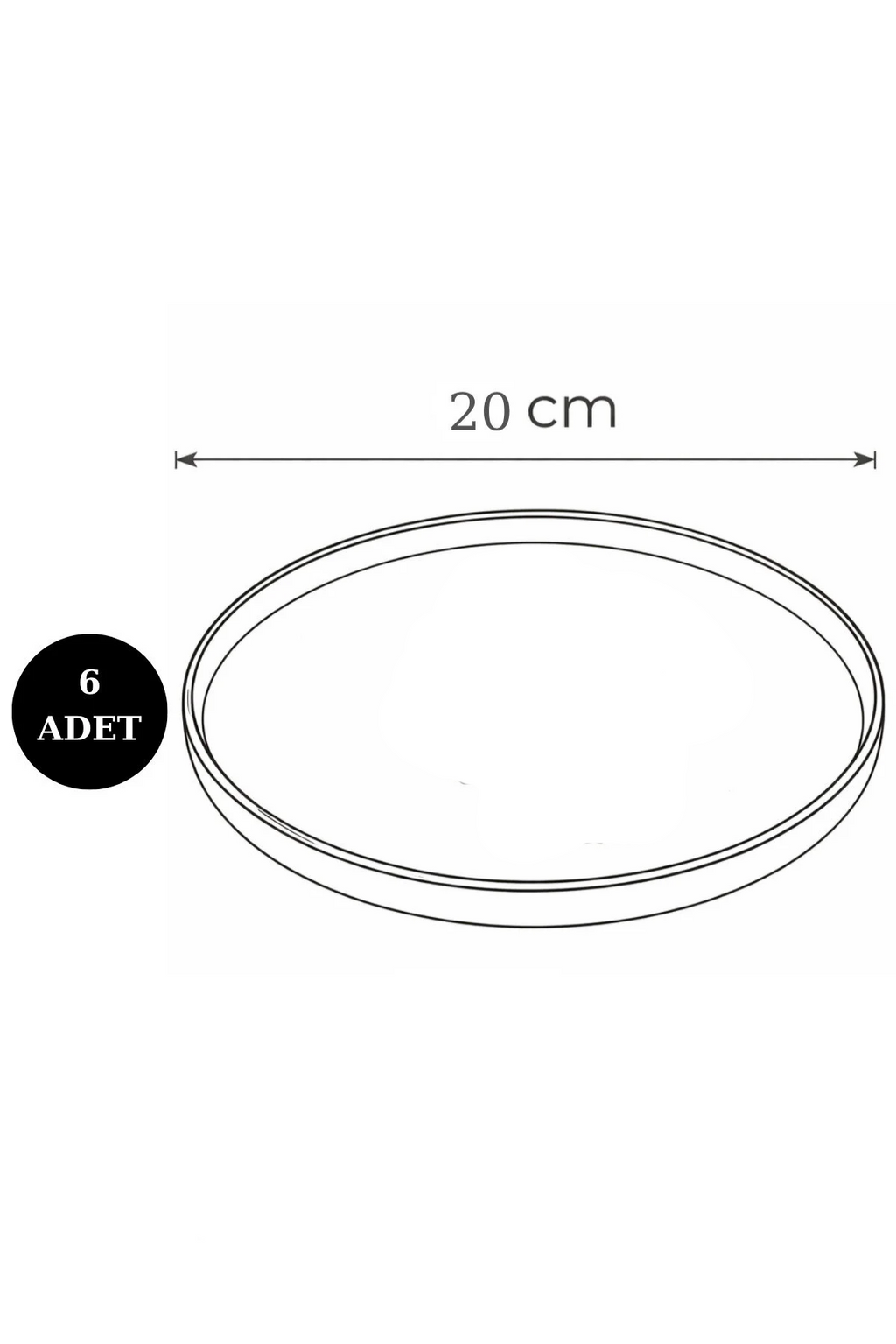 Sorrento 6’lı Seramik Pasta ve Servis Tabağı Seti 20 cm – Limon Desenli Akdeniz Sofra Takımı - Görsel 4