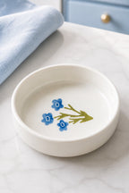 Azure Bloom 4’lü Handmade Seramik Kase Seti 10 Cm Çiçek Desenli Çerezlik ve Sosluk - Görsel 2
