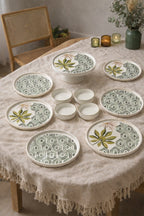 Botanica 6 Kişilik 11 Parça Handmade Seramik Kahvaltı Takımı & Desenli Sunum Seti Çerezlik ve Servis Tabaklı - Sofralya