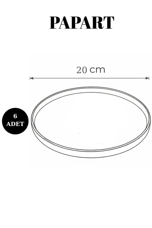 Botanica 6'lı Handmade Seramik Pasta Tabağı Seti Yaprak Desenli Tatlı ve Sunum Tabağı 20 Cm Lüx Kahvaltı Tabağı - Görsel 2