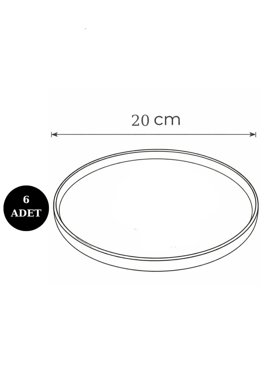 Olea 6’lı Stackable Seramik Pasta Tabağı Seti 20 cm Zeytin Desenli Tatlı ve Servis Tabağı - Görsel 4