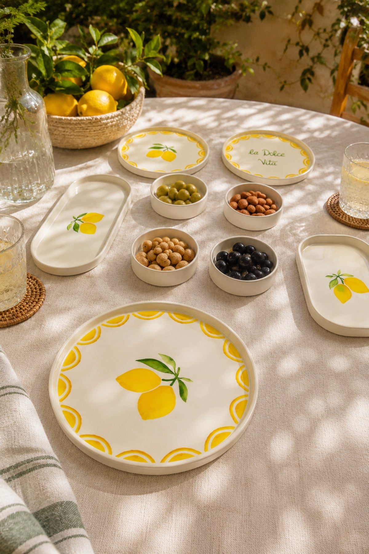 Dolce Limone 10 Parça 4 Kişilik Akdeniz Esintili Seramik Servis ve Kahvaltı Takımı - Görsel 2