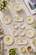 Dolce Limone 11 Parça 6 Kişilik Handmade Stackable Seramik Tabak Seti Sunum & Kahvaltı Takımı Ayaklı Sunum Standlı Kahvaltı…