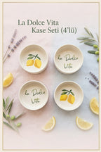 Vita Limone 4 Parça 10 Cm Handmade Seramik Kase Seti Çerezlik Sunumluk Kahvaltılık - Sofralya