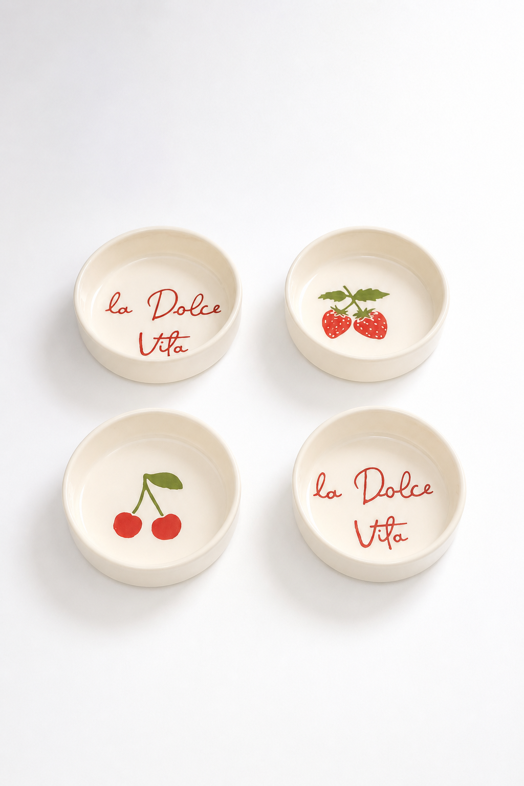Vita Rosso 4 Parça 10 Cm Handmade Seramik Kase Seti Çerezlik Sunumluk Kahvaltılık - Görsel 2